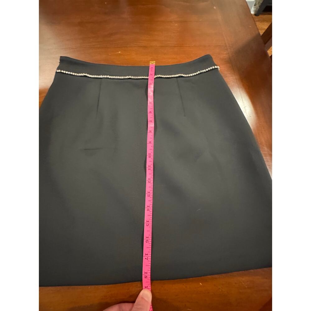 Good American Black Rhinestone Mini Skirt Size 8/29 Stretch Crystal Y2K Party - Picture 13 of 14